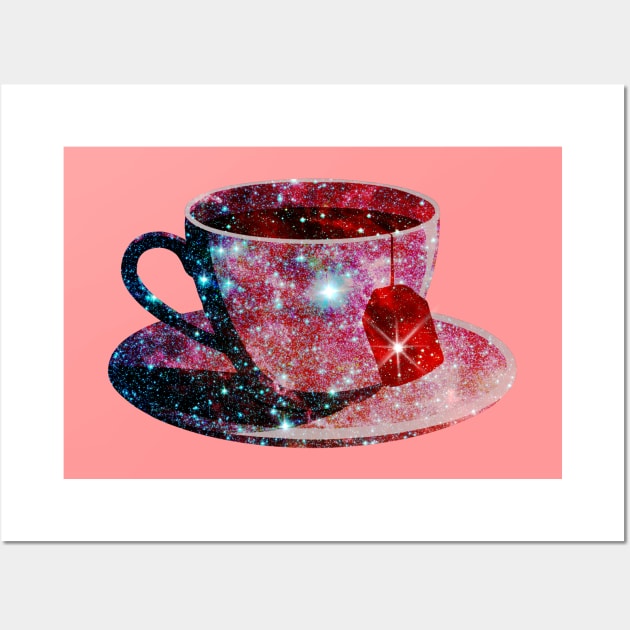 Stars in my tea - red Wall Art by helengarvey